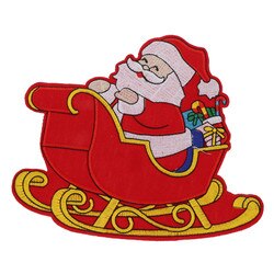 Aplicación para planchar bordada Santa Claus con trineo Aplicación para planchar bordada Santa Claus con trineo